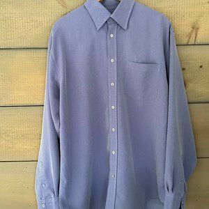 Bugatchi Oumo Men's Button-Down Shirt - Blue - Size LT